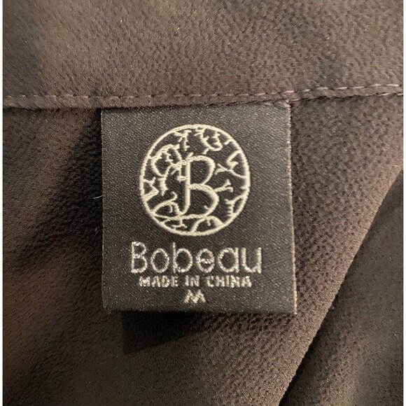 Bobeau Womens Black Sheer Button Down Blouse Size Medium Dressy Work Casual - Picture 7 of 10